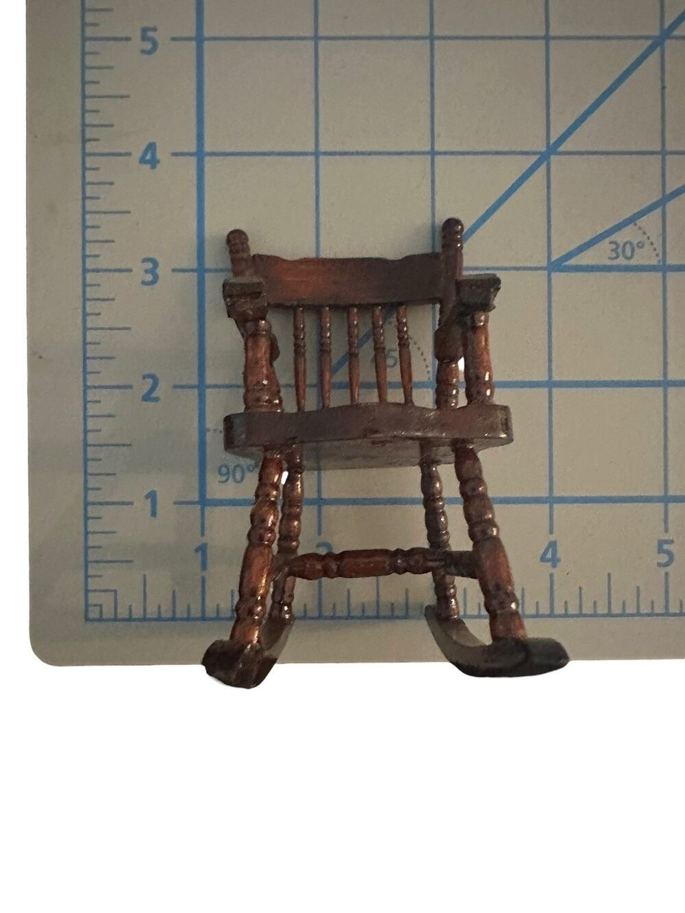 Wood Brown Victorian Rocking Chair Dollhouse Miniature 1:12 Living Room
